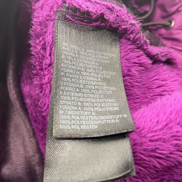 The North Face Purple fuzzy fleece Hooded Full Zip Jacket Womens s - Picture 5 of 6
